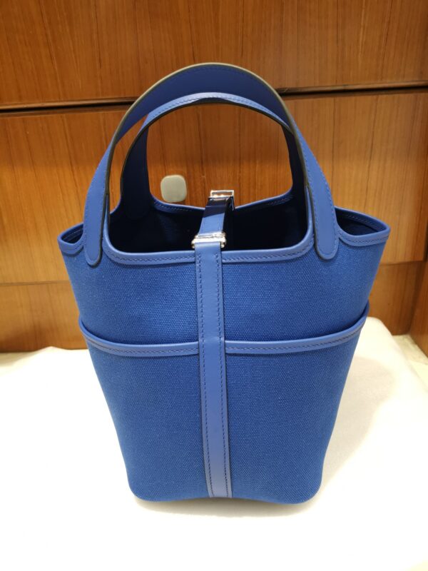 Hermes Cargo Picotin Vegetable Basket Spot Handbag - Blue - Image 5