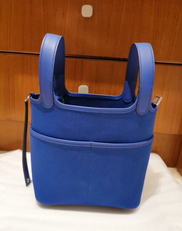 Hermes Cargo Picotin Vegetable Basket Spot Handbag - Blue - Image 4