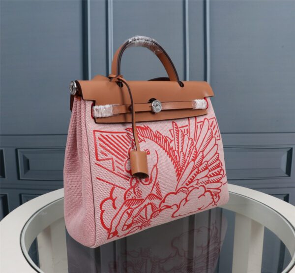 Hermes Brown Red Horse Inside Cloth Bag - Brown - Image 5