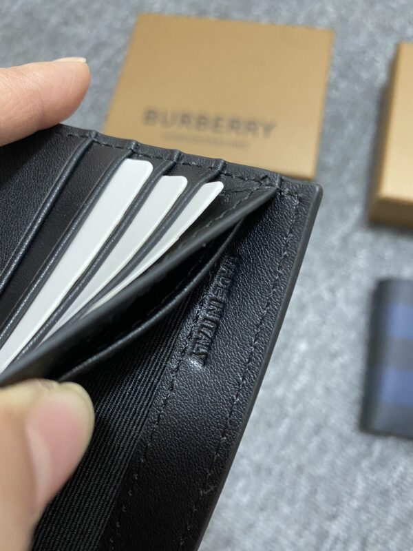 Burberry Exaggerated Check Slim Bifold Wallet - Gray - Image 3