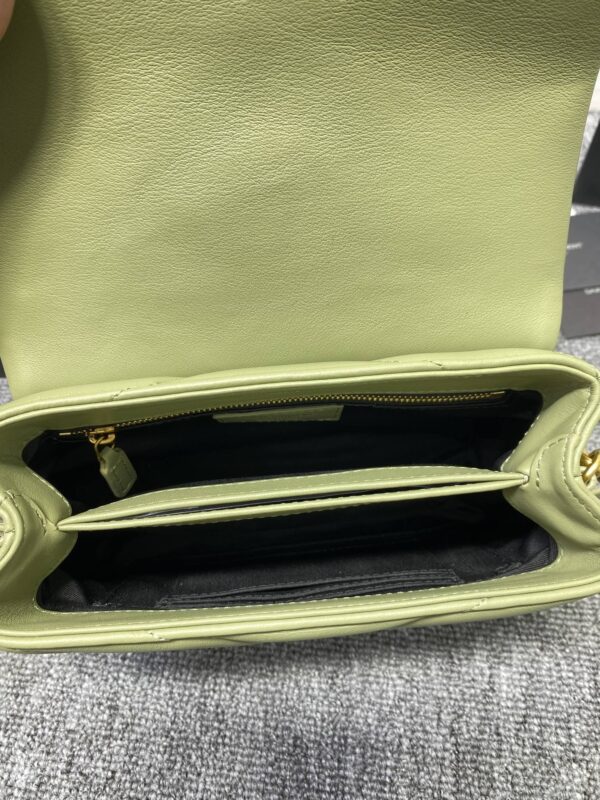 YSL LouLou Y-Shaped Satchel Small Handbag - Light Green - Image 3