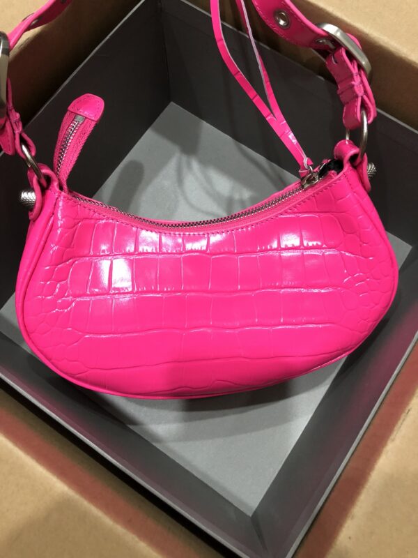 Balenciaga Le Cagole Half-Moon Large Armpit Dumpling Bag - Shocking Pink - Image 4