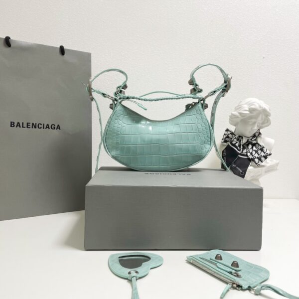 Balenciaga Le Cagole Half-Moon Small Armpit Dumpling Bag - Green - Image 5