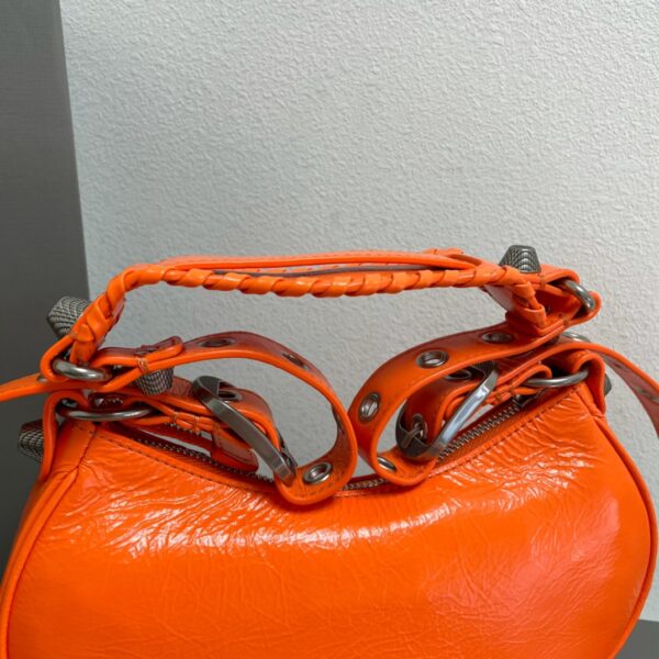 Balenciaga Le Cagole Half-Moon Large Armpit Dumpling Bag - Orange - Image 2