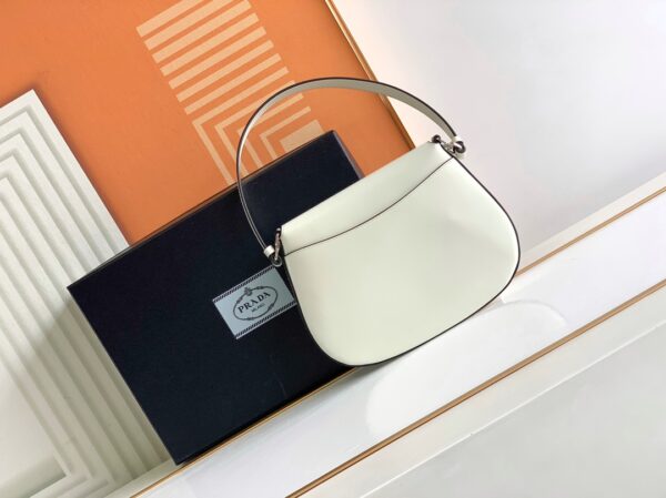 Prada Small Armpit Bag - Flip white + Black - Image 5