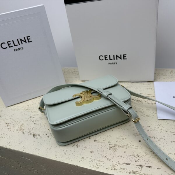 Celine Teen Triomphe Calfskin Handbag - Light Green - Image 4