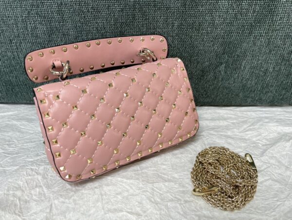 Valentino Small Sheepskin Classic Studded Handbag - T.Pink - Image 5