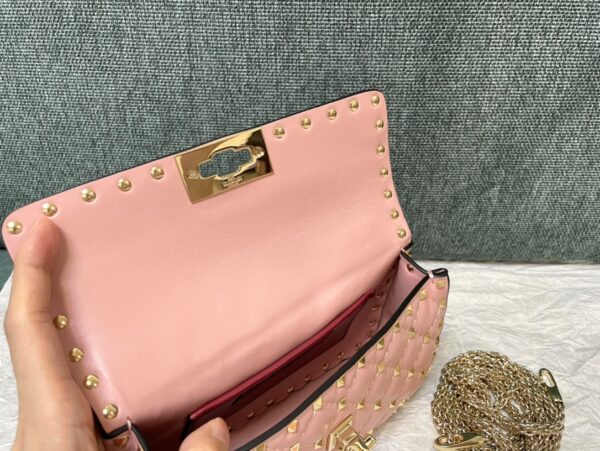 Valentino Small Sheepskin Classic Studded Handbag - T.Pink - Image 3