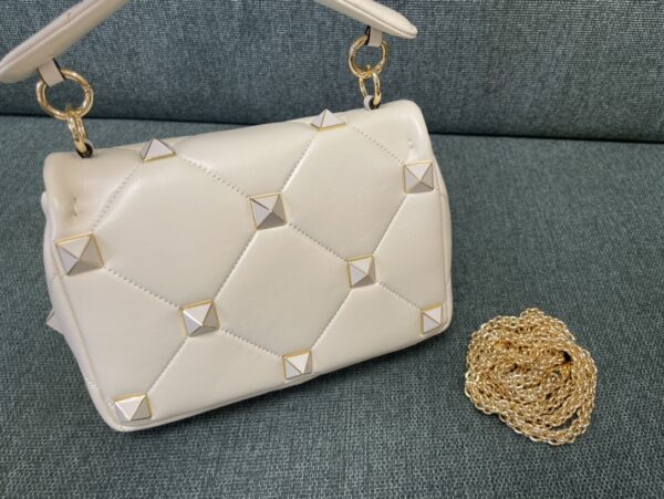 Valentino Enamel Small Stud Bag - White - Image 5