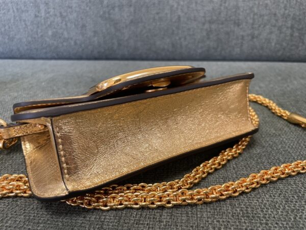 Valentino Garavani Miniloc Calfskin Bag - Golden - Image 5